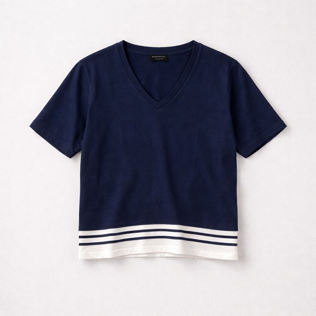 Universel Navy &amp; White Striped Tee