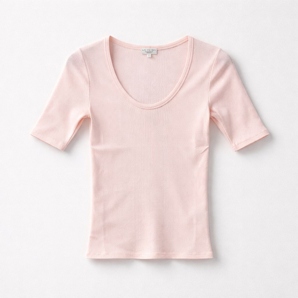 Universel Varigated Rib Tee, Color: Pink, Size: 0/S