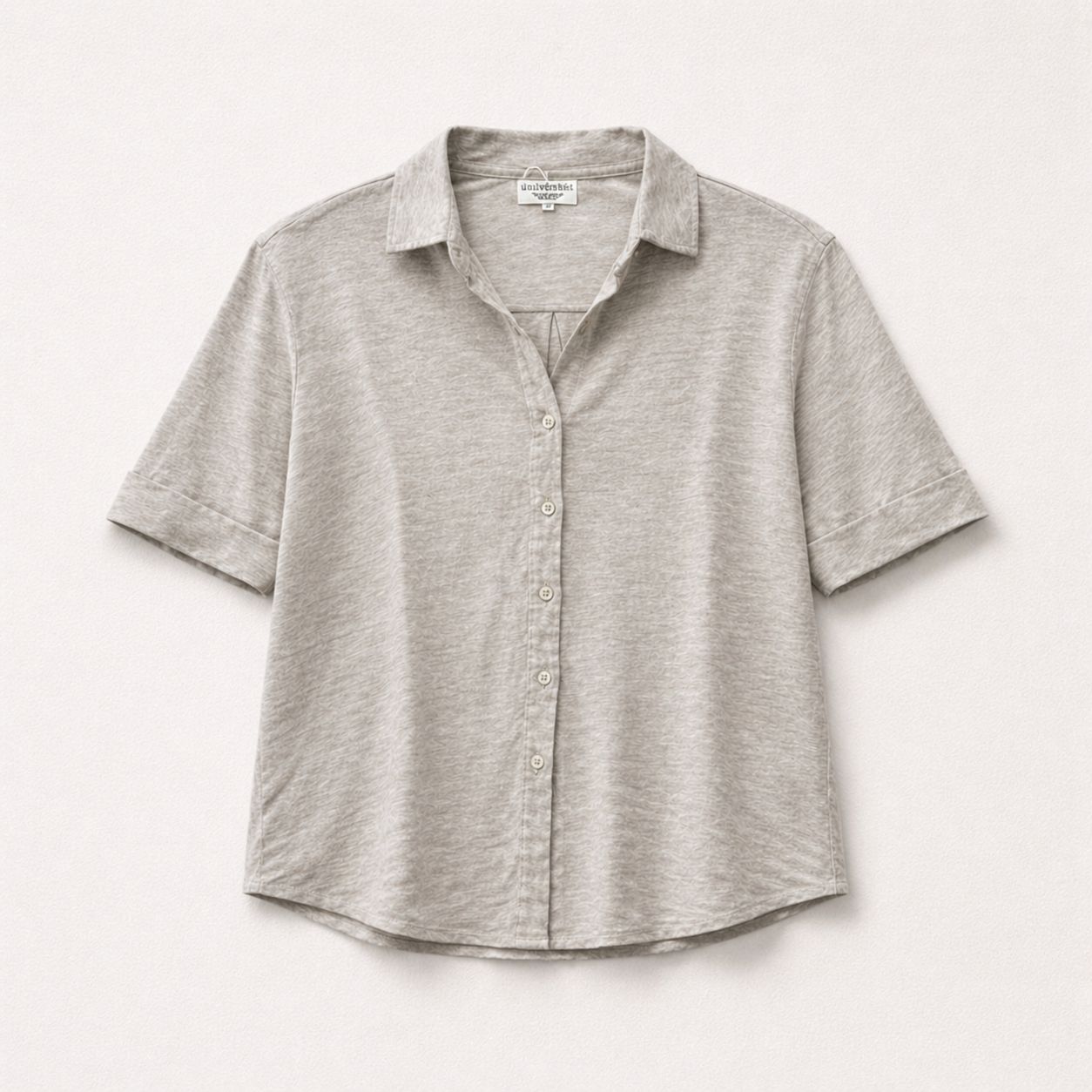 Universel Hand Dyed Linen Tee, Color: Grey, Size: 0/S