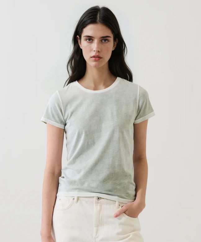 Patrick Assaref Short Sleeve Pima Cotton Reverse Crew