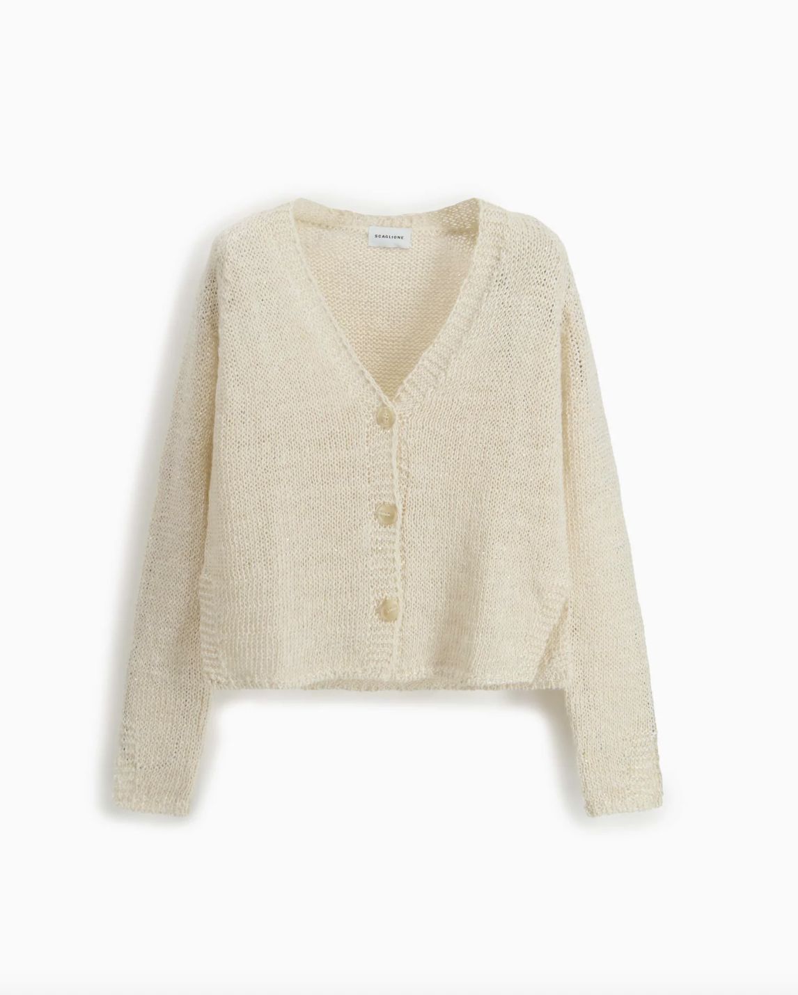 Scaglione Linen Cardigan, Color: Milk, Size: S