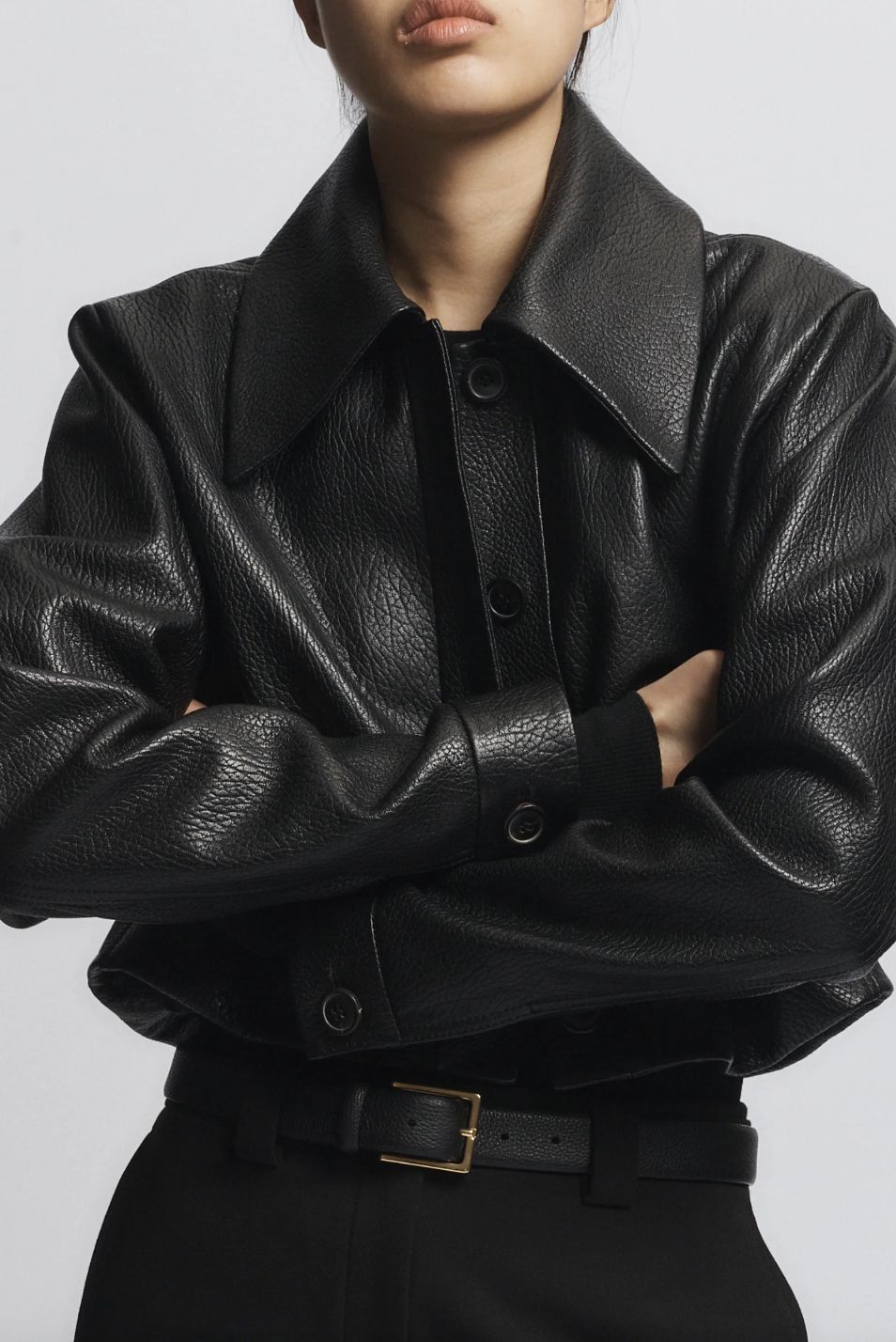 Saint Art Lomand Crinkle Leather Jacket