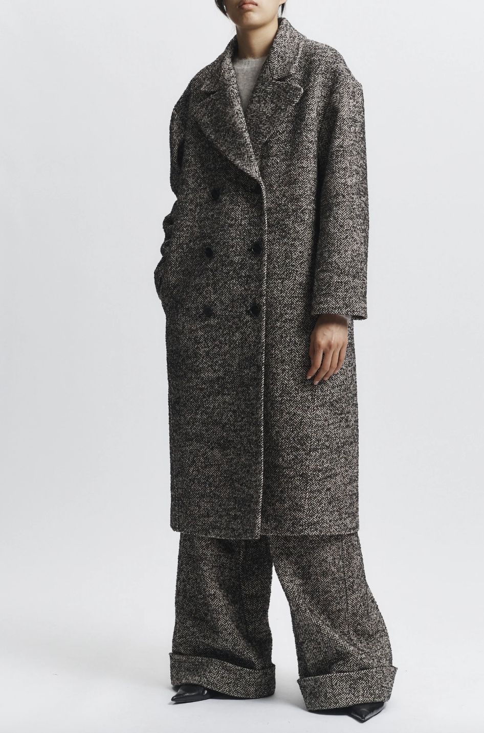 Saint Art Dayana Herringbone Coat