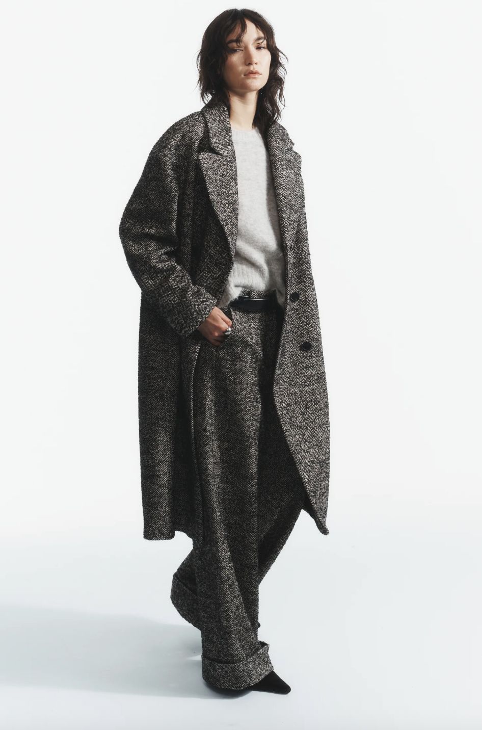 Saint Art Dayana Herringbone Coat