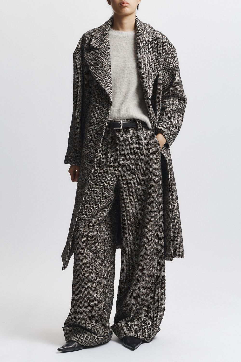 Saint Art Dayana Herringbone Coat, Color: Black/ Brown, Size: XS