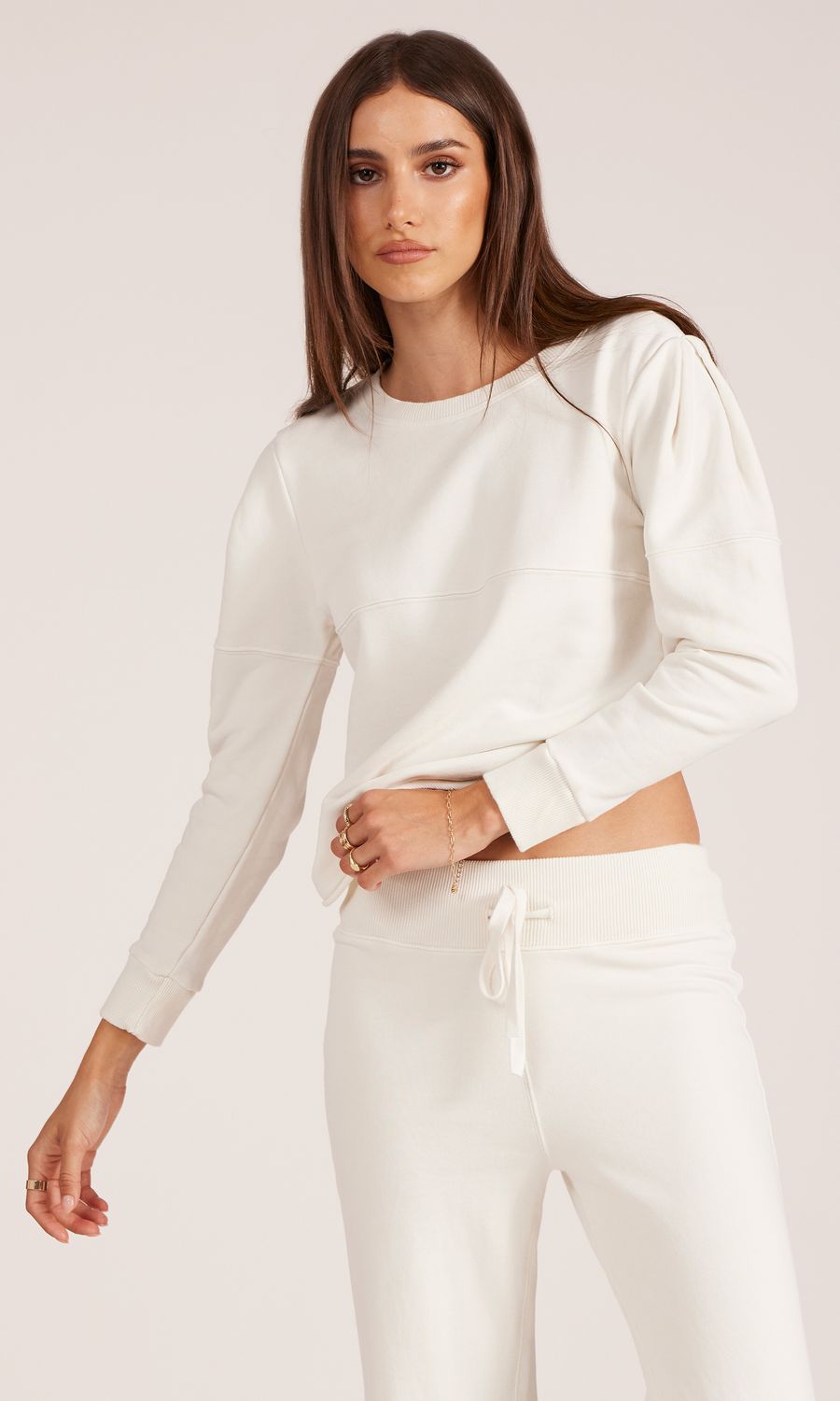 Bobi Naomi Pullover, Color: Faded Pearl, Size: XS