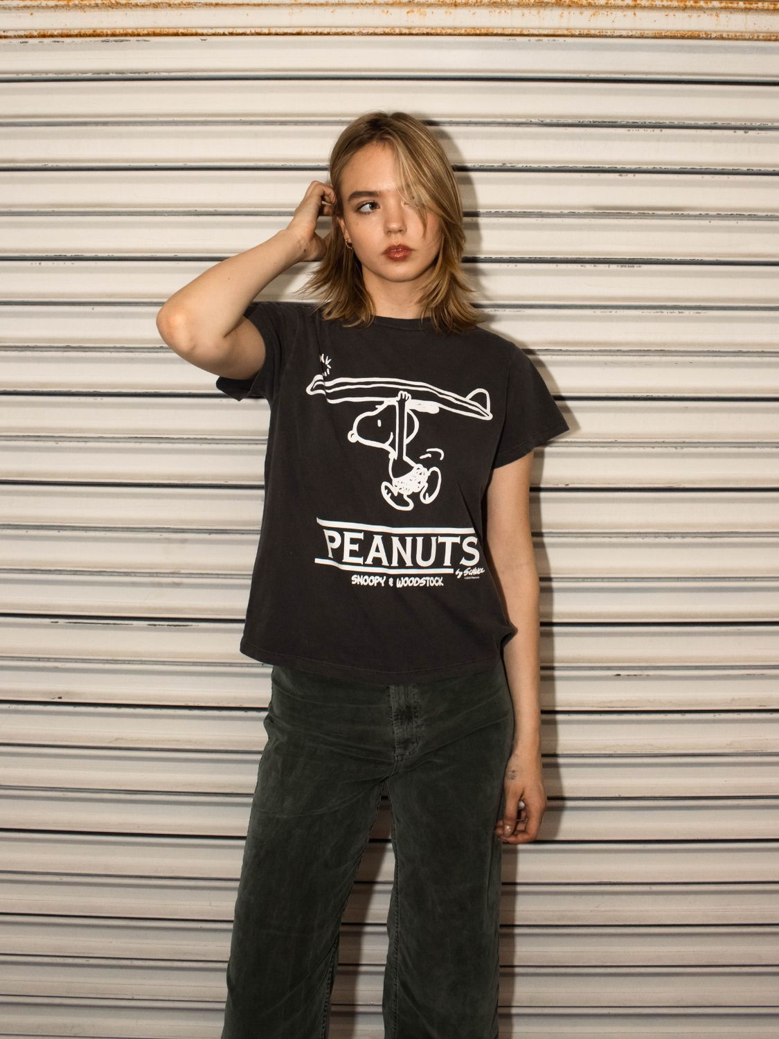 People of Leisure Snoopy The Surfer, Color: Vintage Black, Size: XS