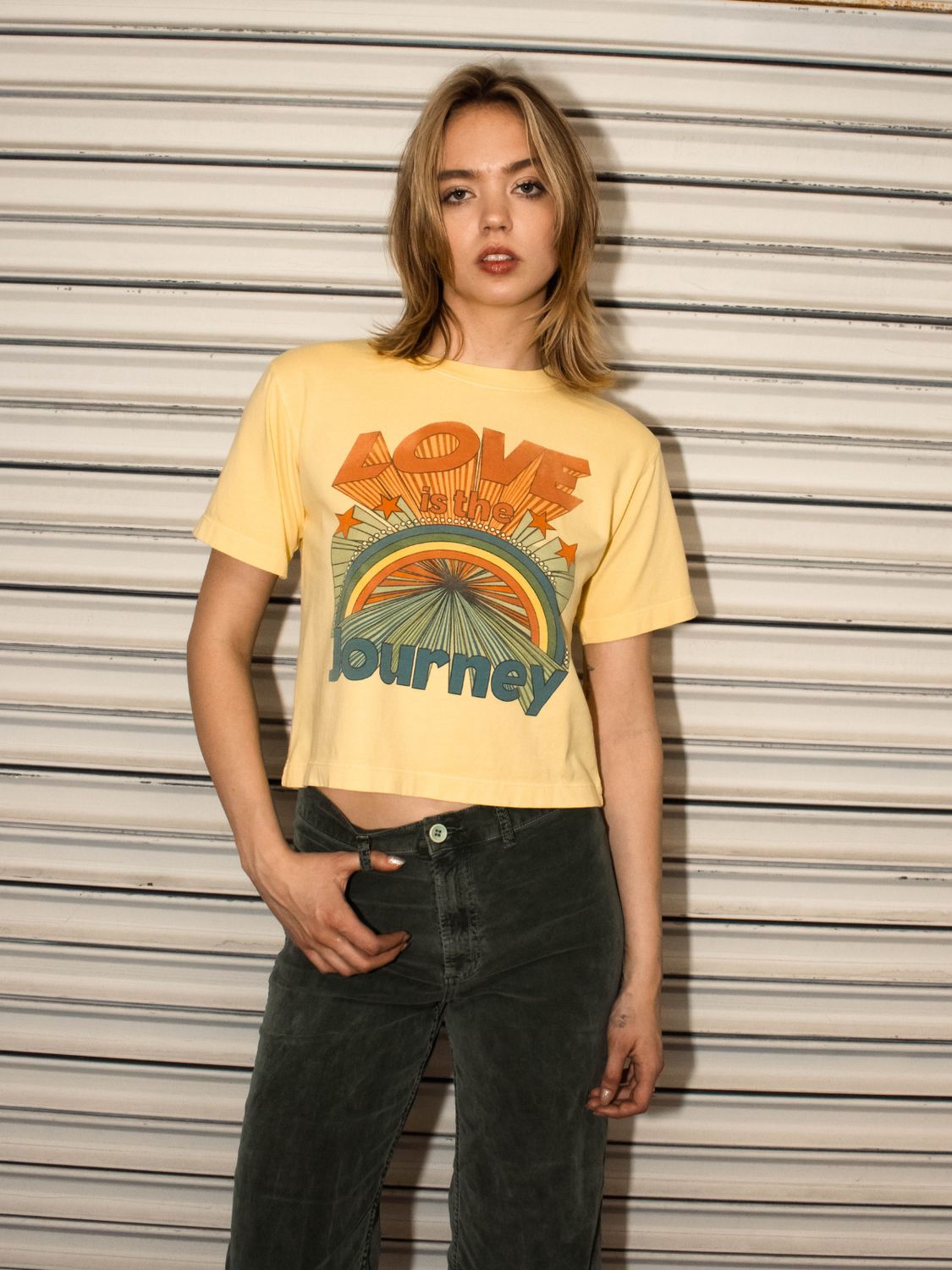 People of Leisure Love is the Journey, Color: Sunflower, Size: XS
