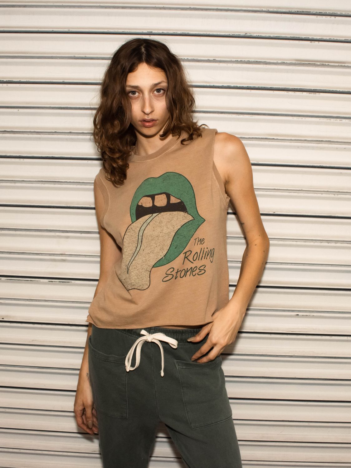 People of Leisure Wild Horses Tank, Color: Camel, Size: XS