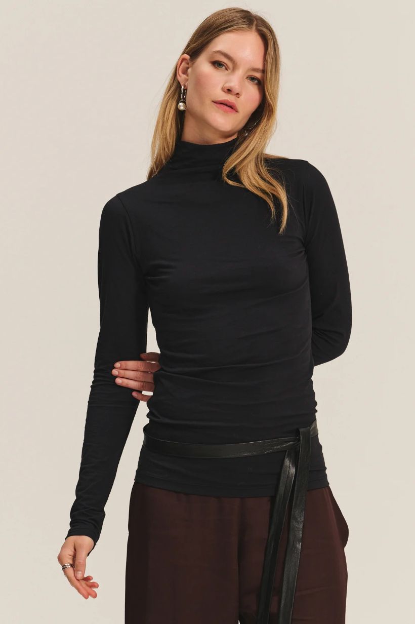 Velvet Talisia Fitted Mock Neck Top