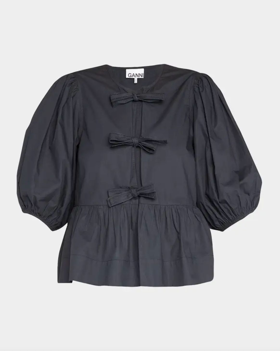 Ganni Cotton Peplum Blouse