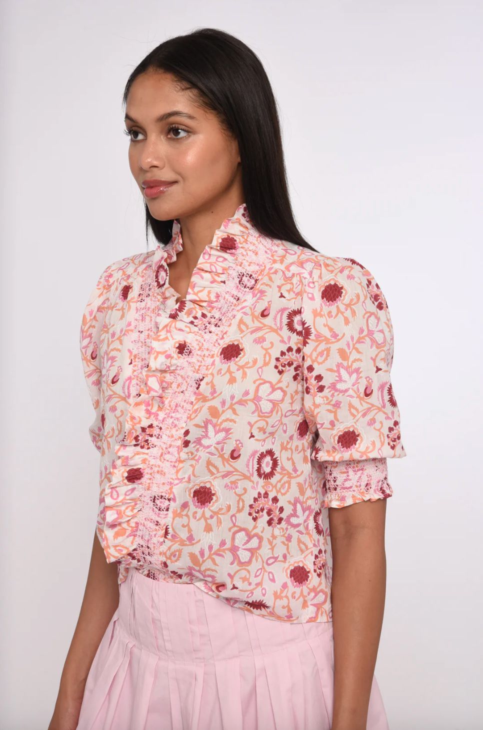 Love the Label Zuri Top in Dara Block Print