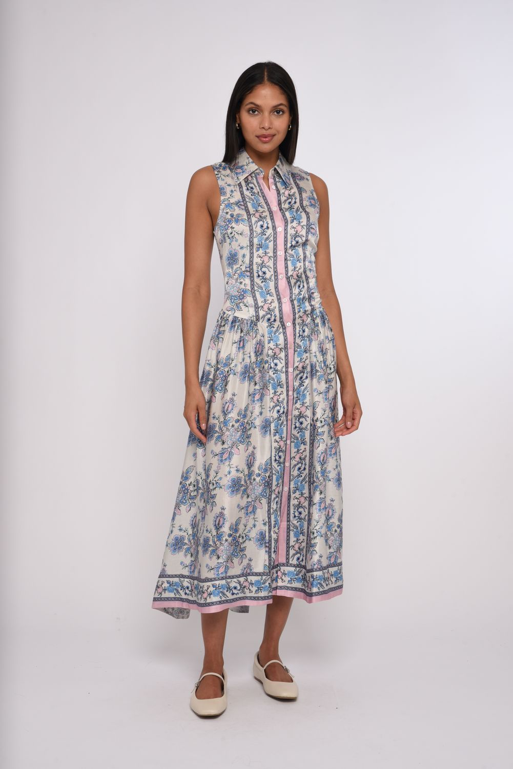 Love the Label Sierra Midi Dress, Color: Greta Scarf Print, Size: XS
