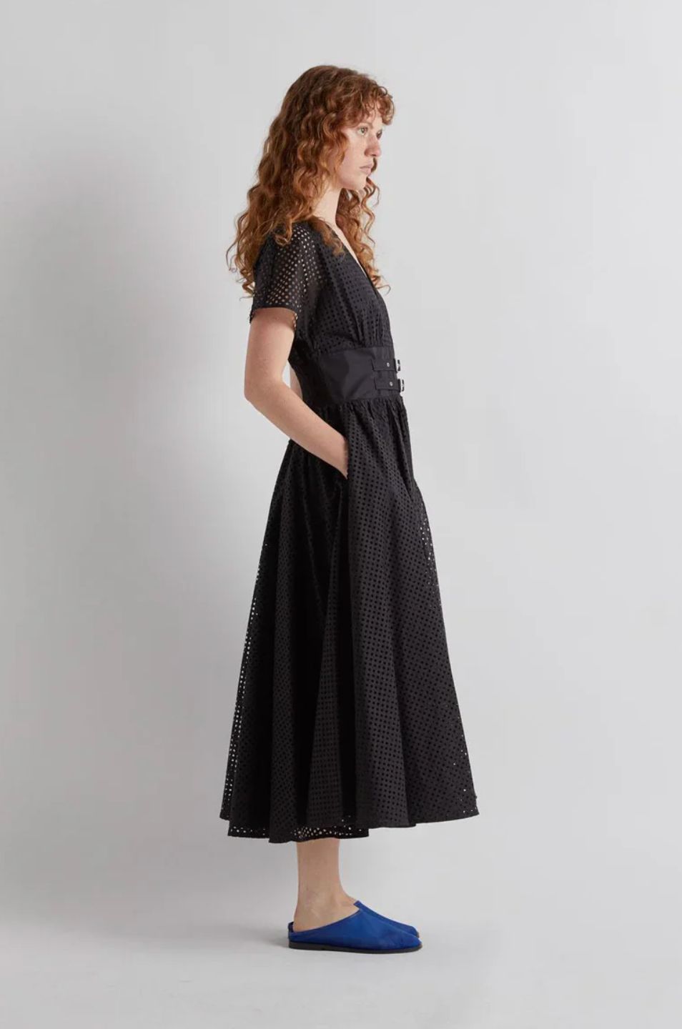 Meimeij Laser Cut Belted Dress