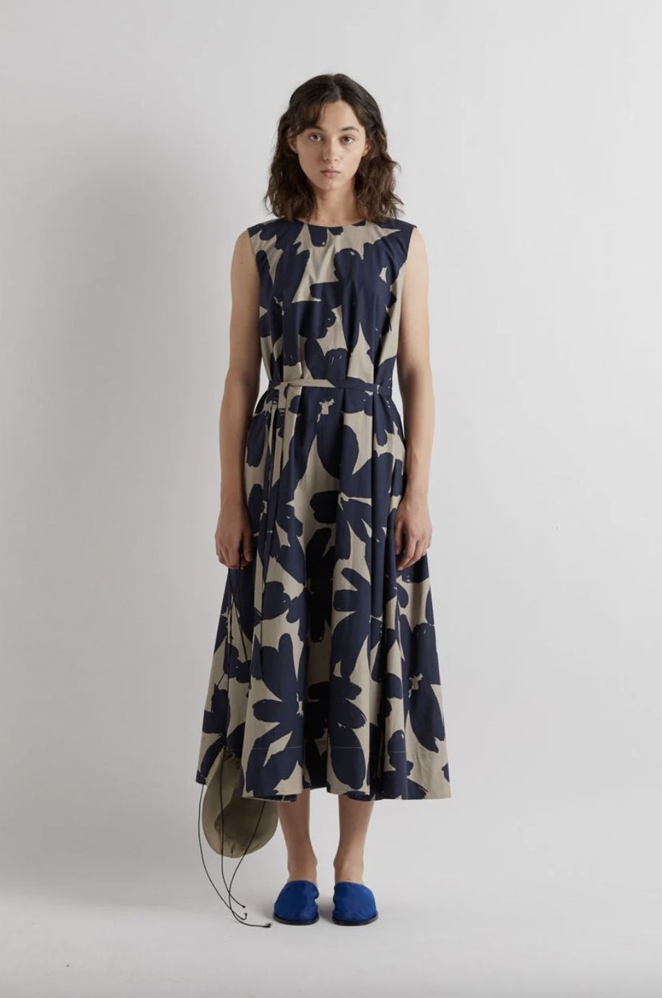 Meimeij Navy-Khaki Floral Dress