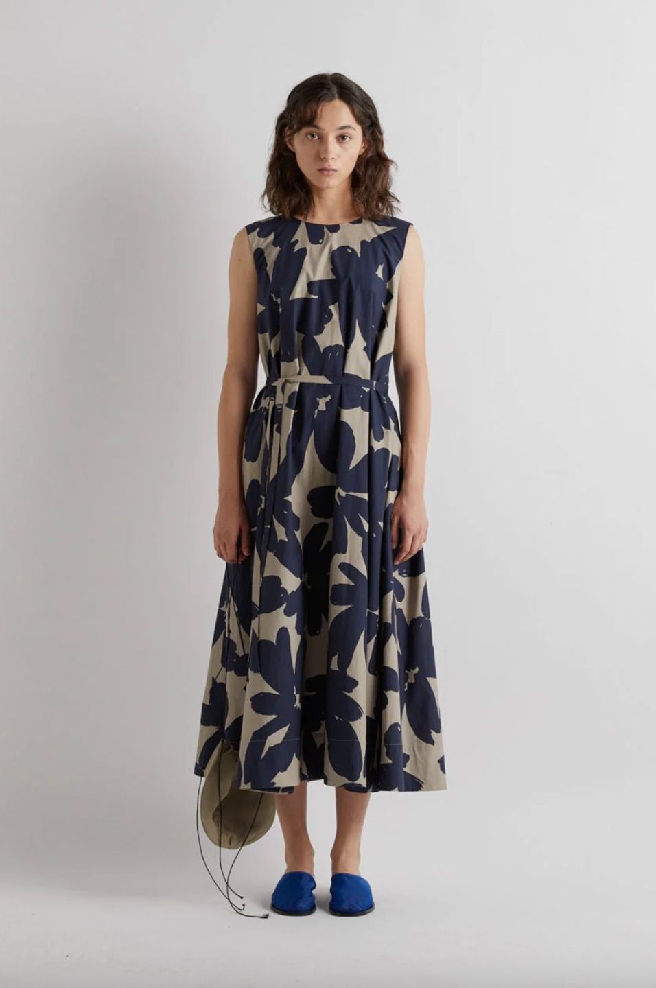 Meimeij Navy-Khaki Floral Dress