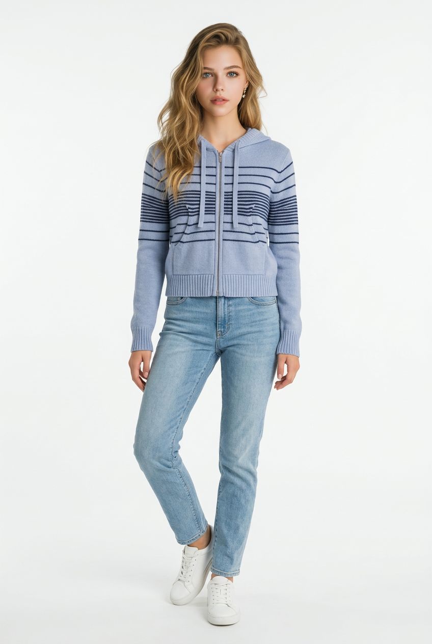 WISPR by Brodie Beach Stripe Cropped Hoodie