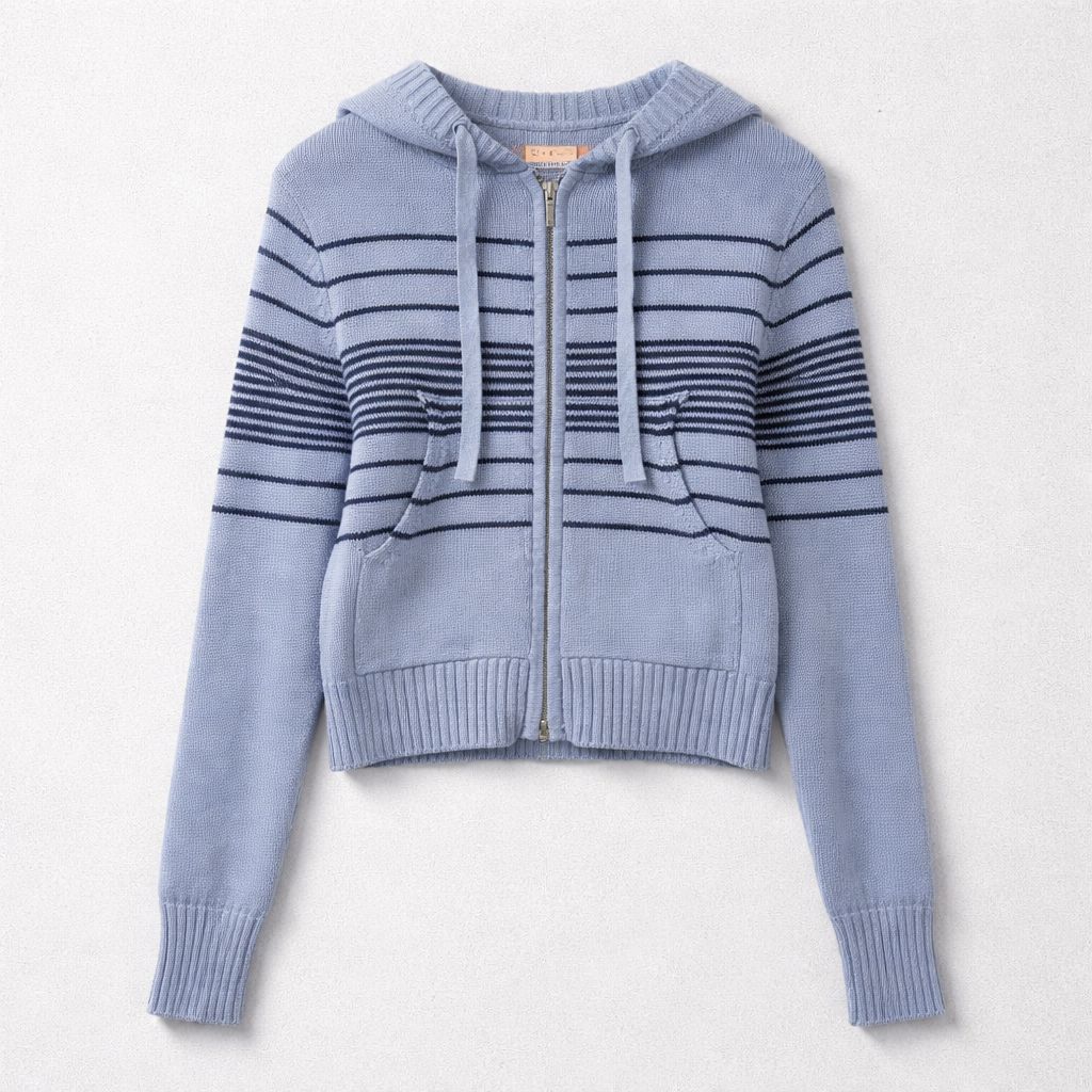 WISPR by Brodie Beach Stripe Cropped Hoodie
