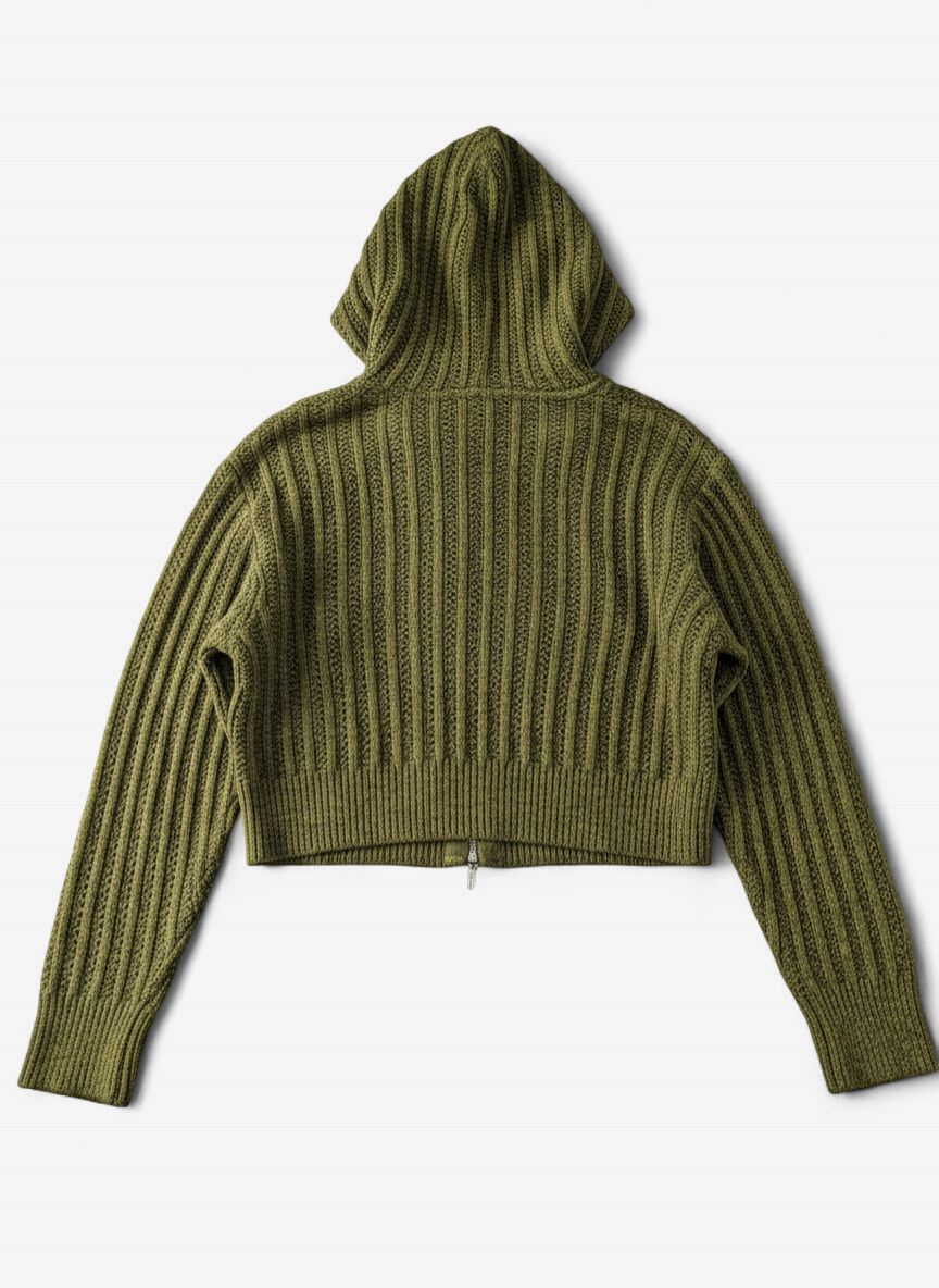 Wispr Twist Yarn Ladder Stitch Cropped Hoodie