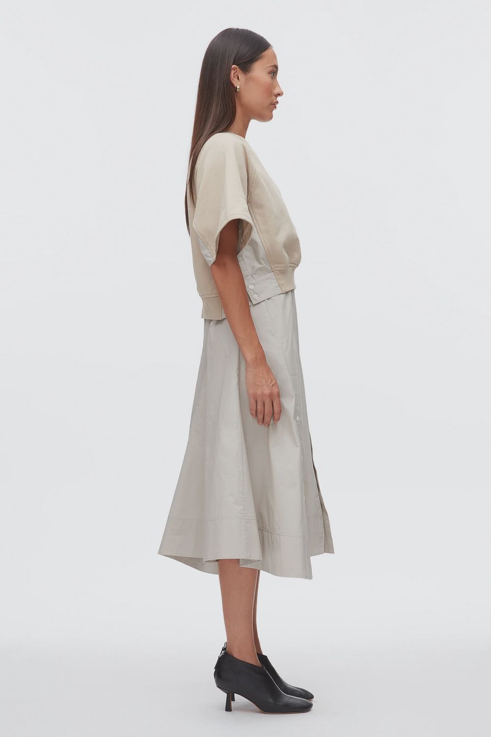 Phillip Lim Short Sleeve French Terry Combo Dress