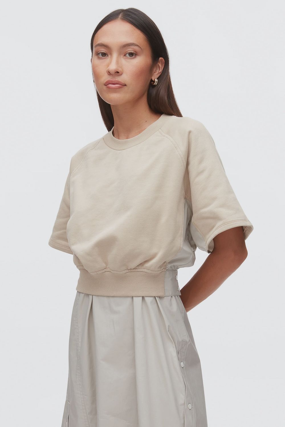 Phillip Lim Short Sleeve French Terry Combo Dress