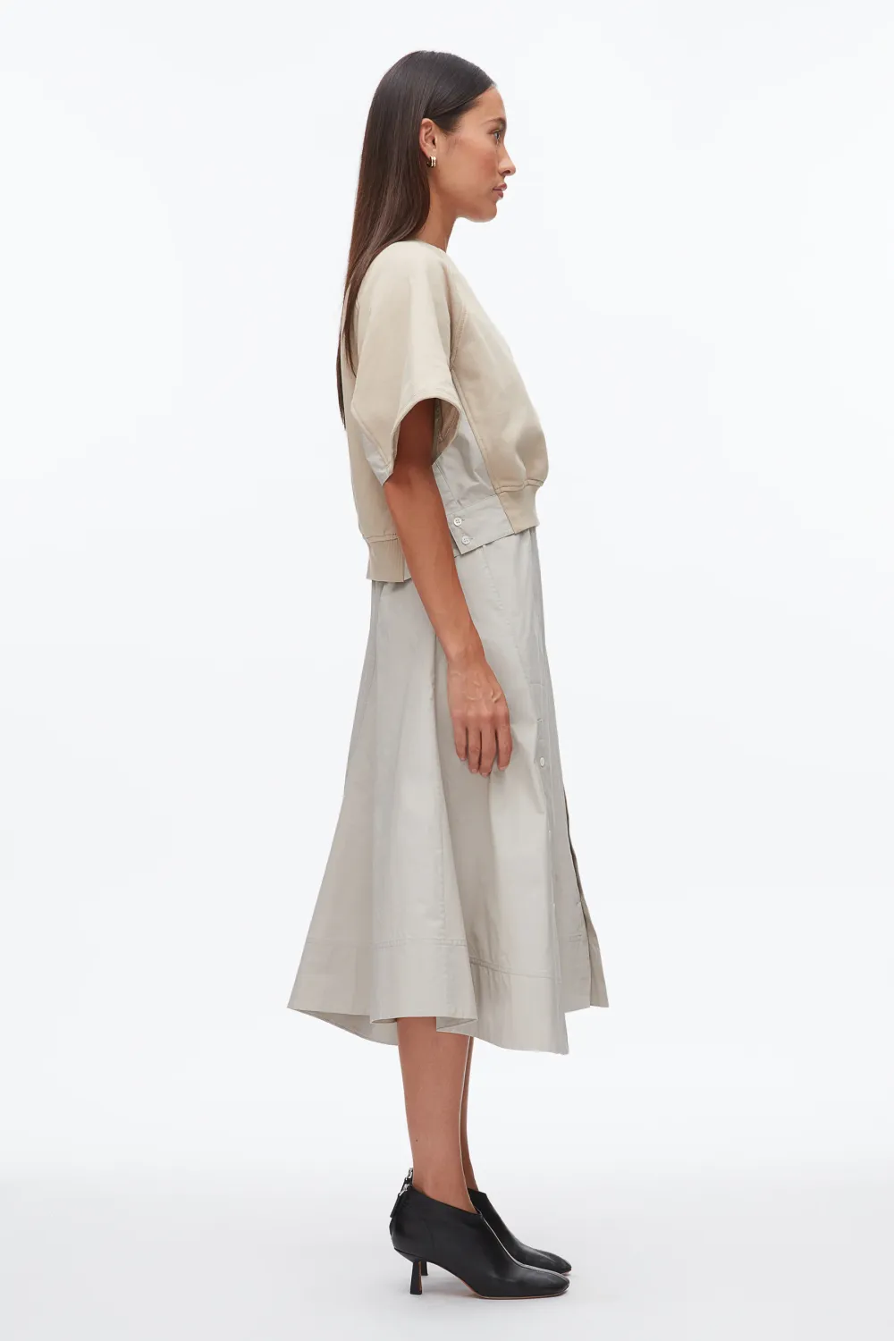 Phillip Lim Short Sleeve French Terry Combo Dress