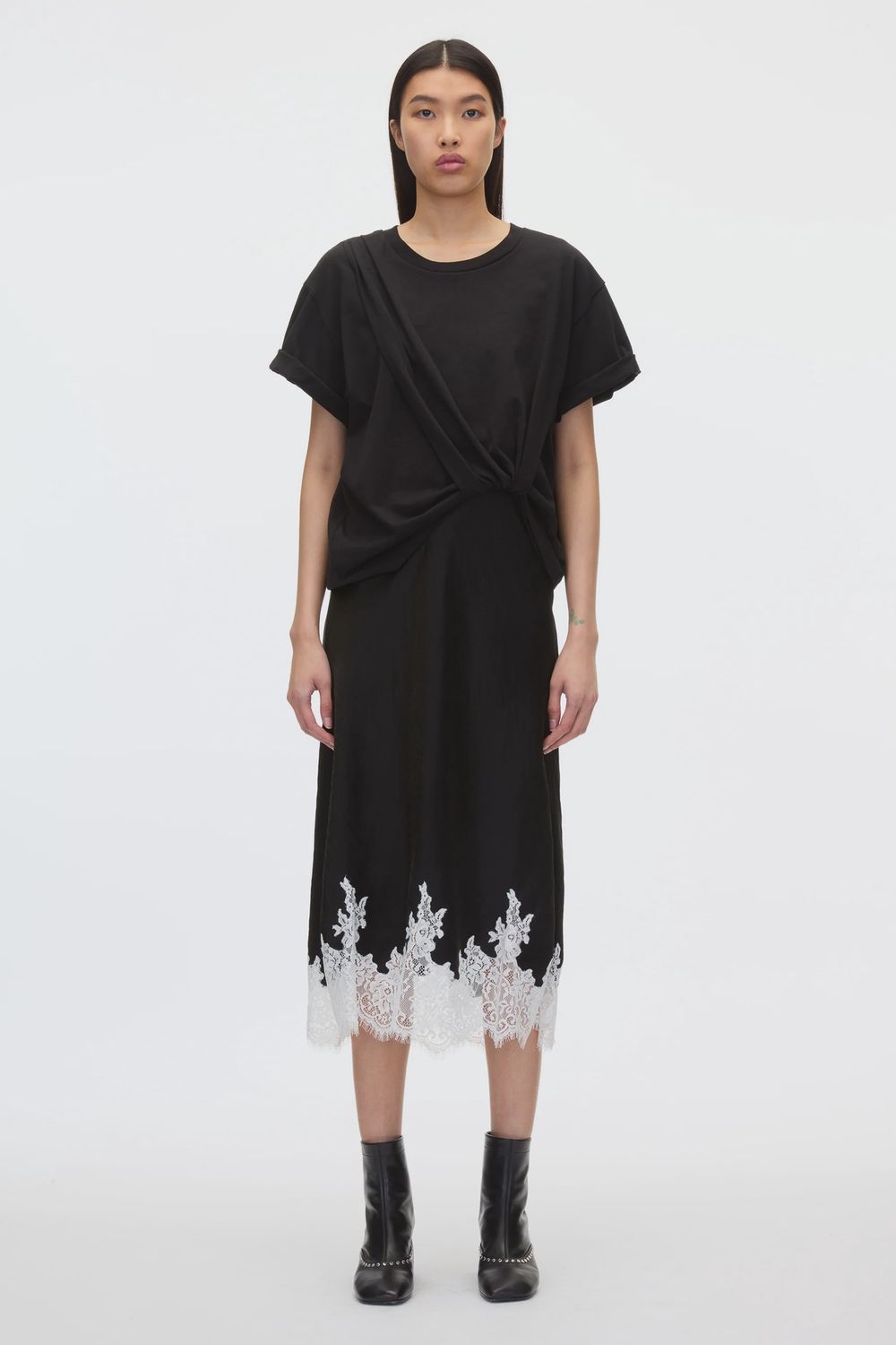 Phillip Lim Draped T-Shirt Slip Combo Dress