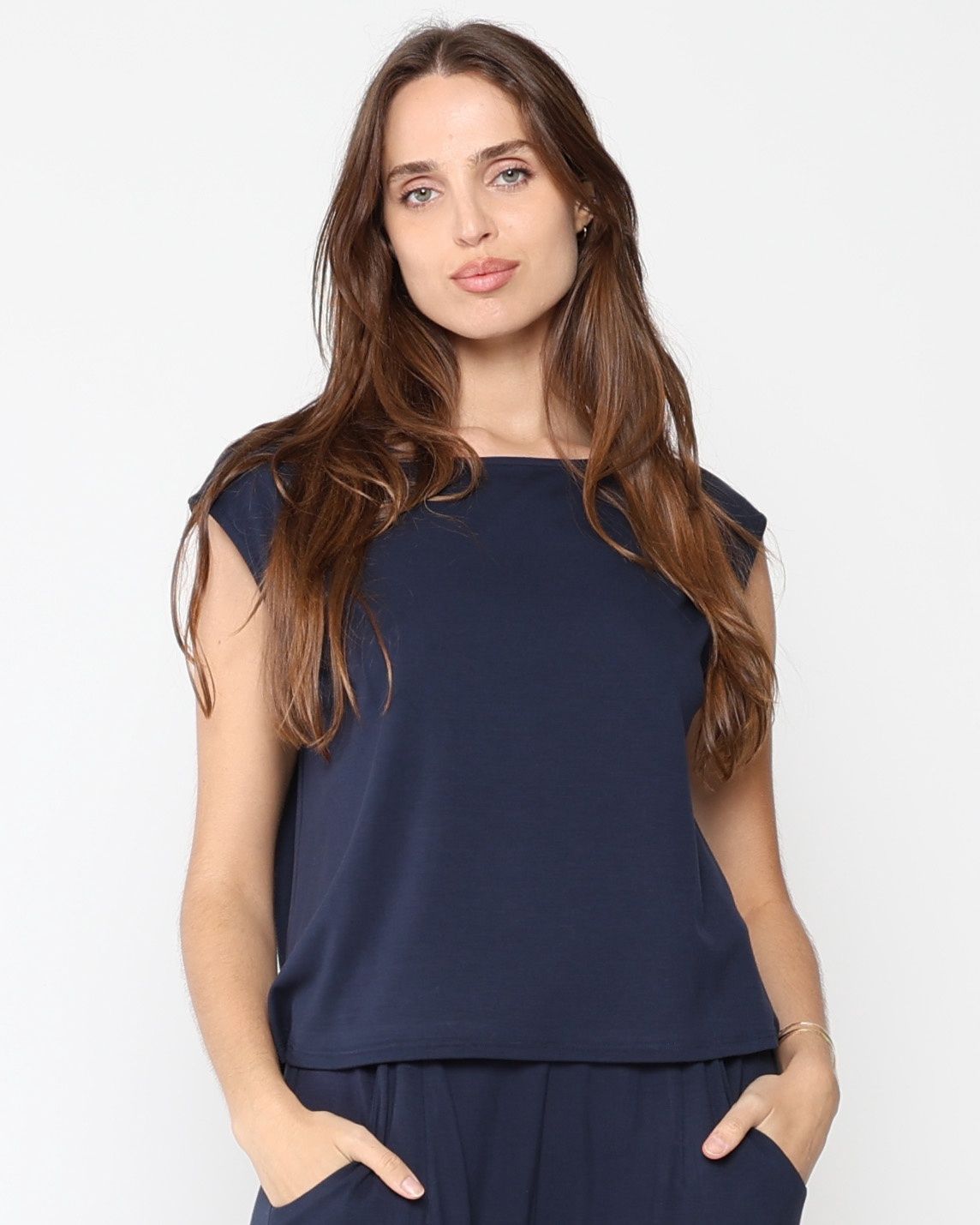 Ripley Rader Jersey Lounge Tank In Navy, Color: Navy, Size: 1
