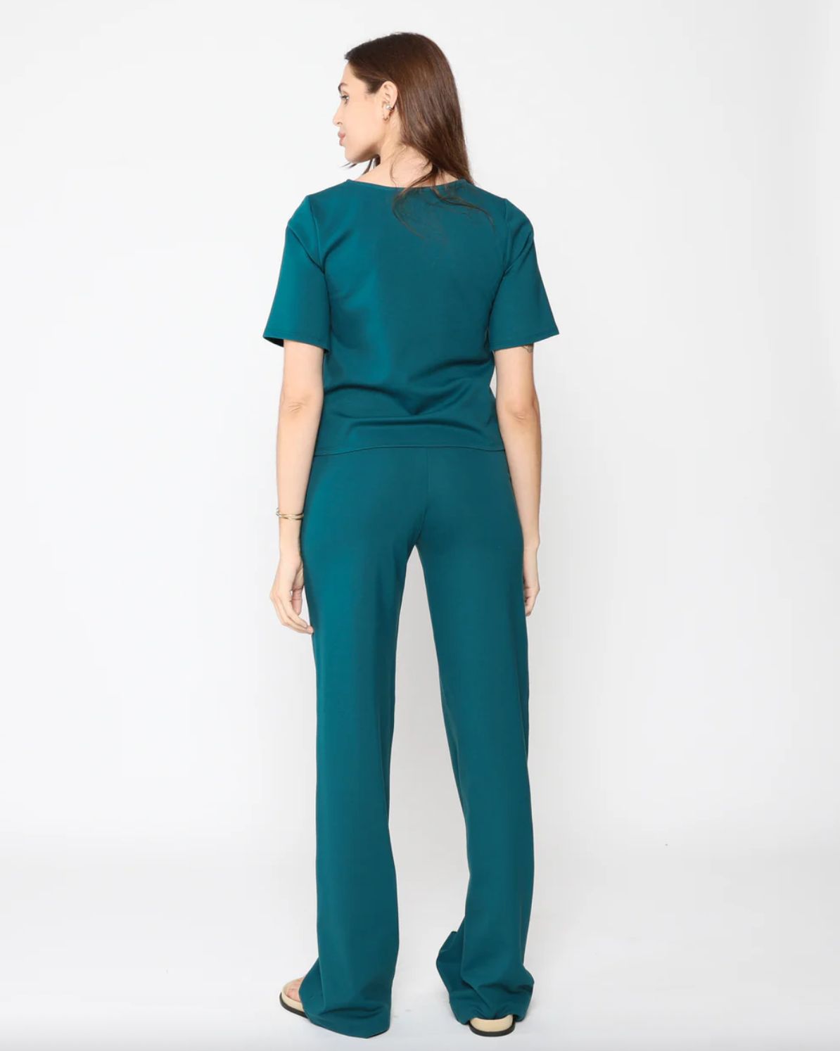Ripley Rader Ponte Knit Extended Short Sleeve Top in Teal