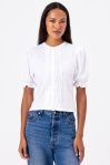 Goldie Short Sleeve Celia Blouse, Color: White, Size: XS