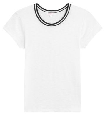 Goldie Short Sleeve Shimmer Tipped Ringer Tee