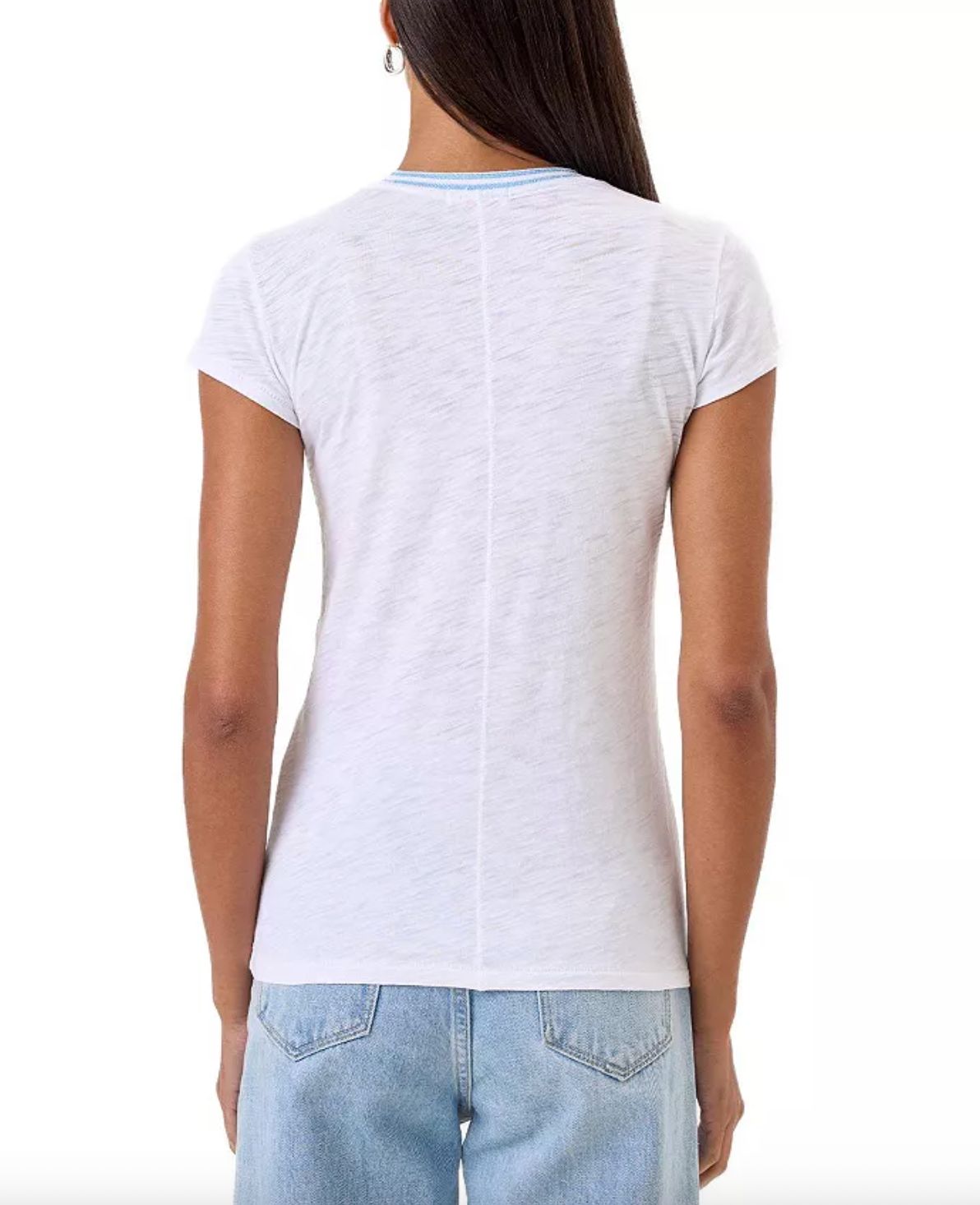 Goldie Short Sleeve Shimmer Tipped Ringer Tee