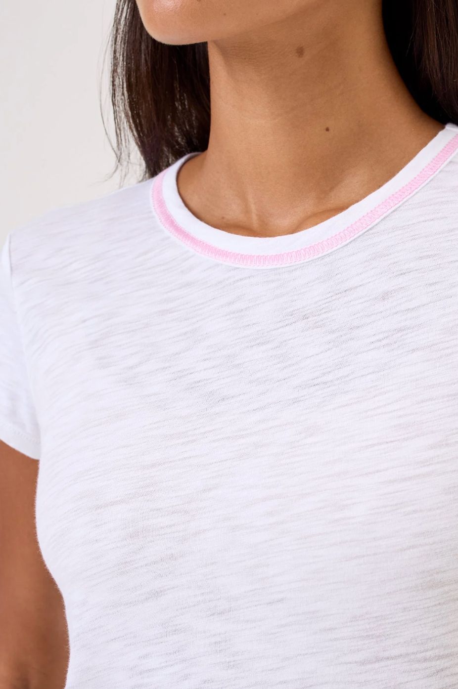 Goldie Short Sleeve Stitch Tip Ringer Tee