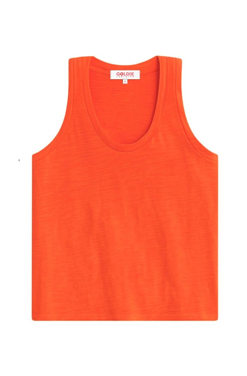 Goldie Racerback Tank in Fiesta
