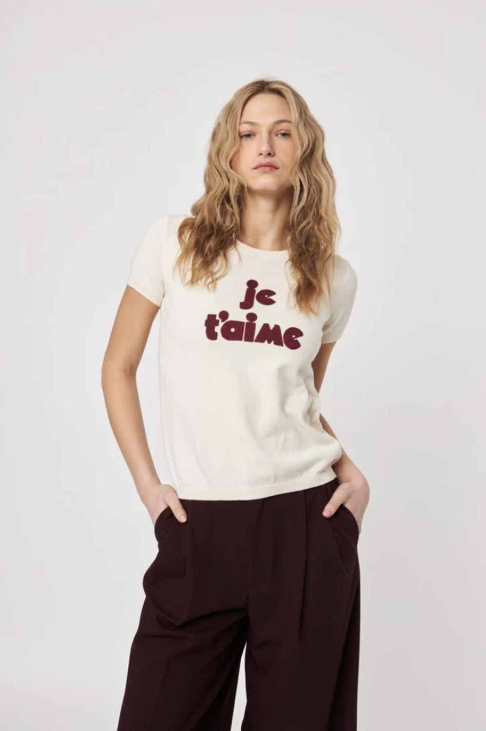 John &amp; Jenn Cedric Je T'aime Short Sleeve Sweater