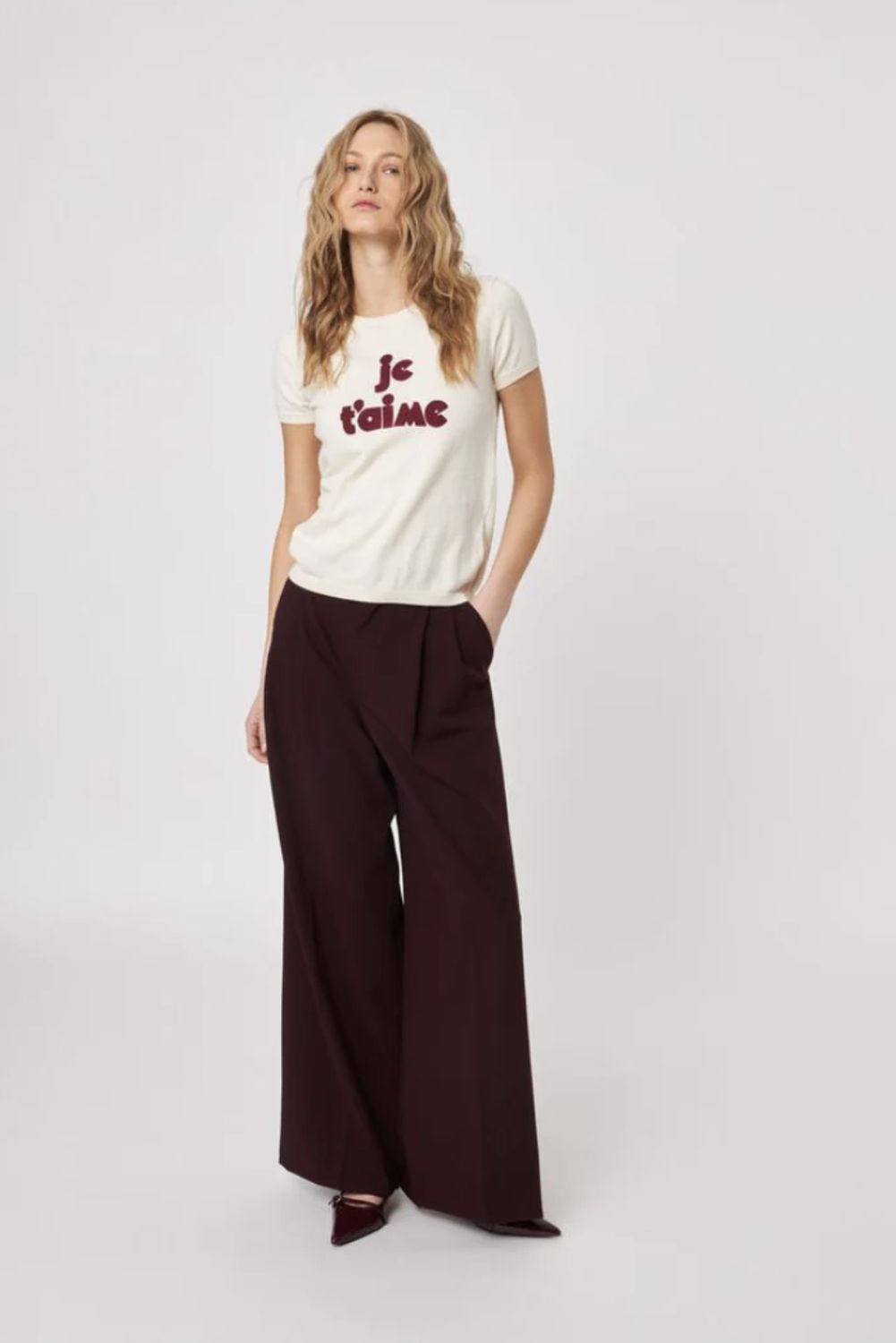 John &amp; Jenn Cedric Je T'aime Short Sleeve Sweater