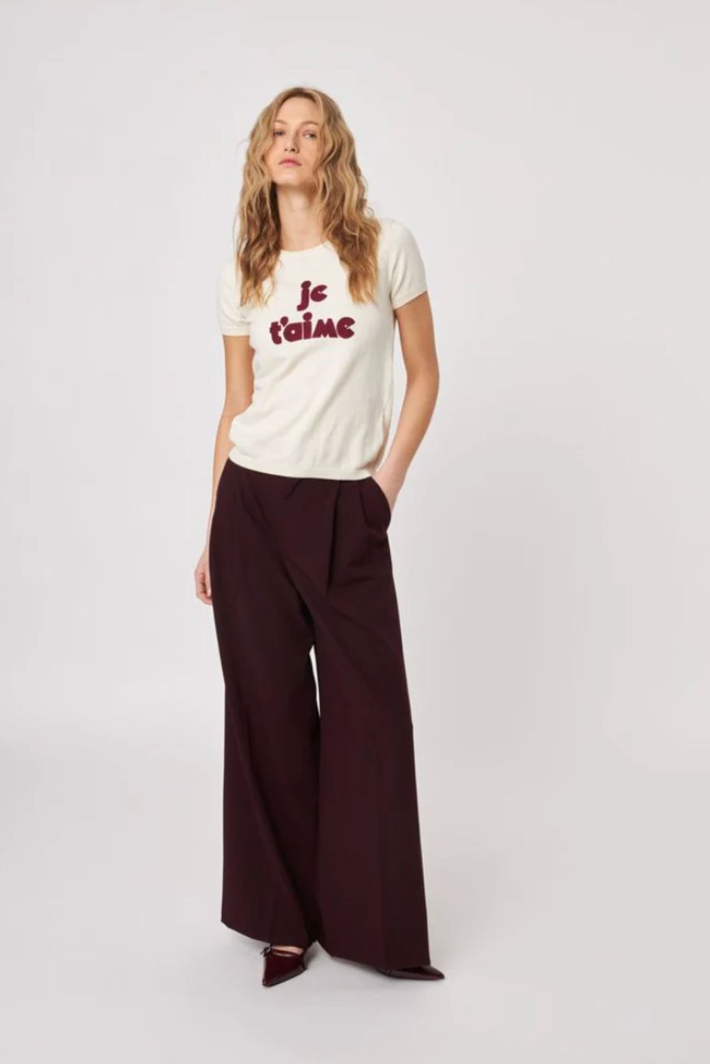 John &amp; Jenn Cedric Je T'aime Short Sleeve Sweater