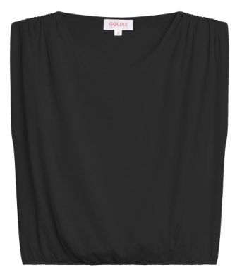Goldie Mariana Crop Ruched, Color: Black, Size: XS