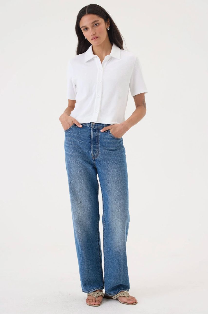 Goldie Luxe Life Button Terry Shirt