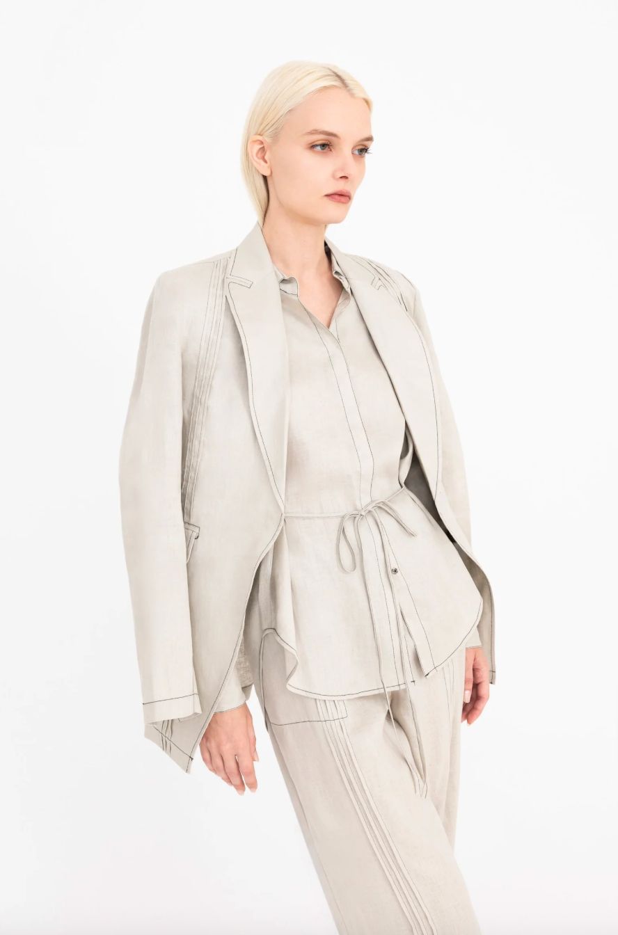 Elaine Kim Dresden Blazer in Oyster