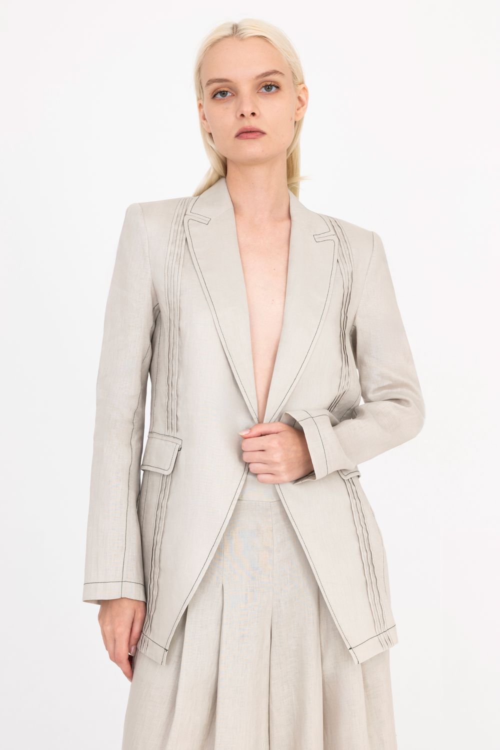 Elaine Kim Dresden Blazer in Oyster, Color: Oyster, Size: P