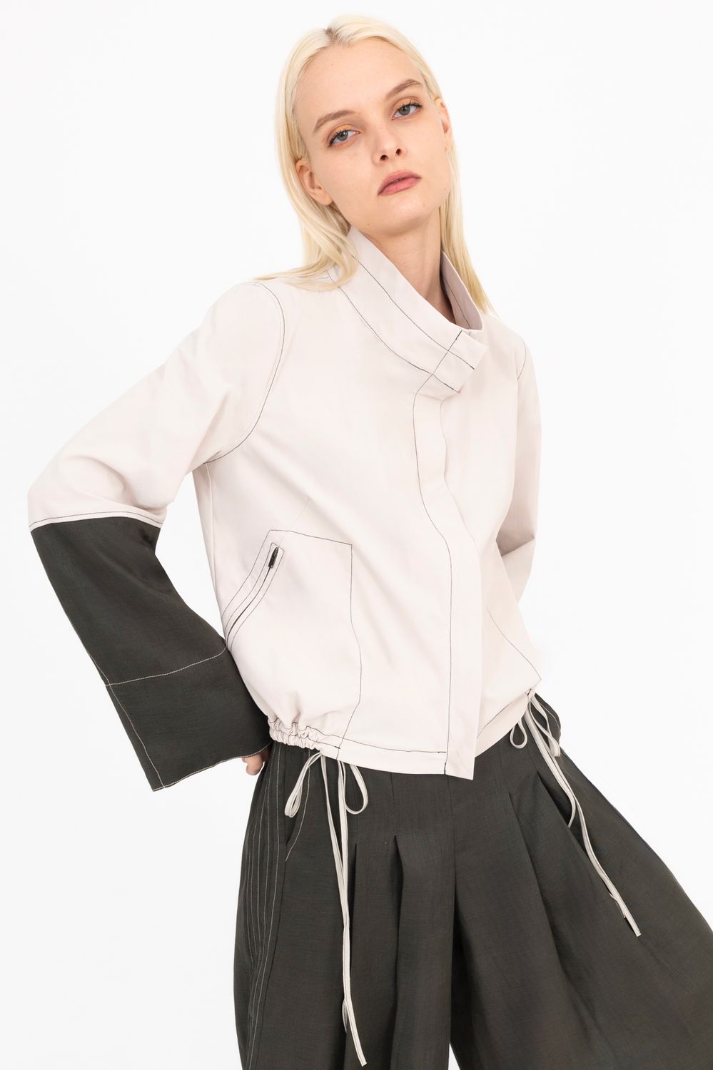 Elaine Kim Demitria Jacket in Oyster, Color: Oyster, Size: P