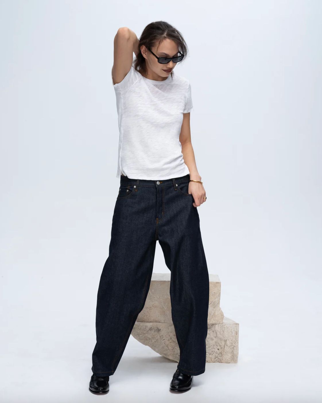 ATM Slub Jersey Crew Neck Schoolboy Tee, Color: White, Size: XS
