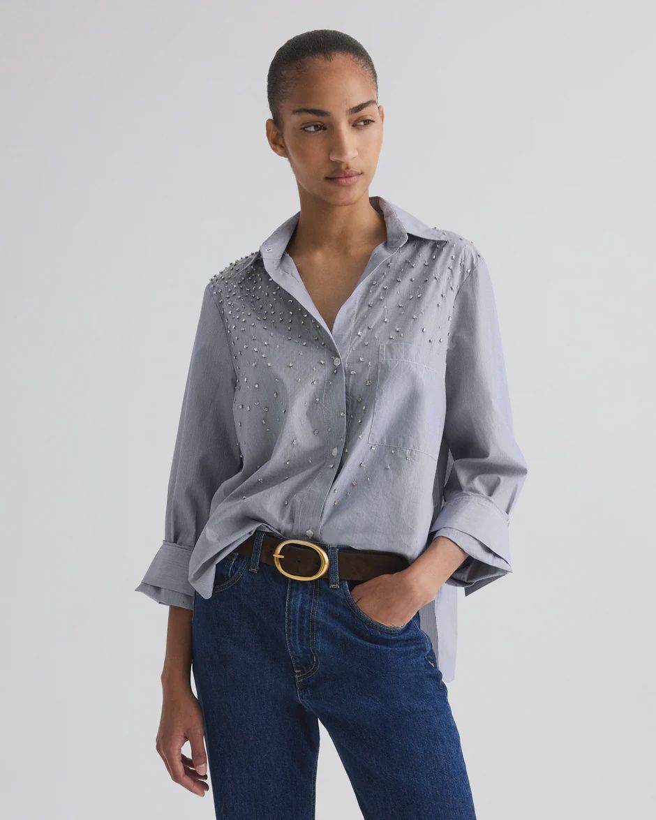 TWP Next Morning with Crystals Embelishments, Color: White/Midnight, Size: P