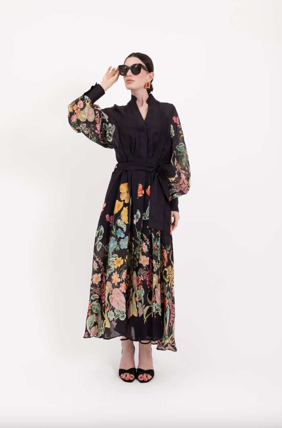 Lavi Blouson Sleeve Floral Dress