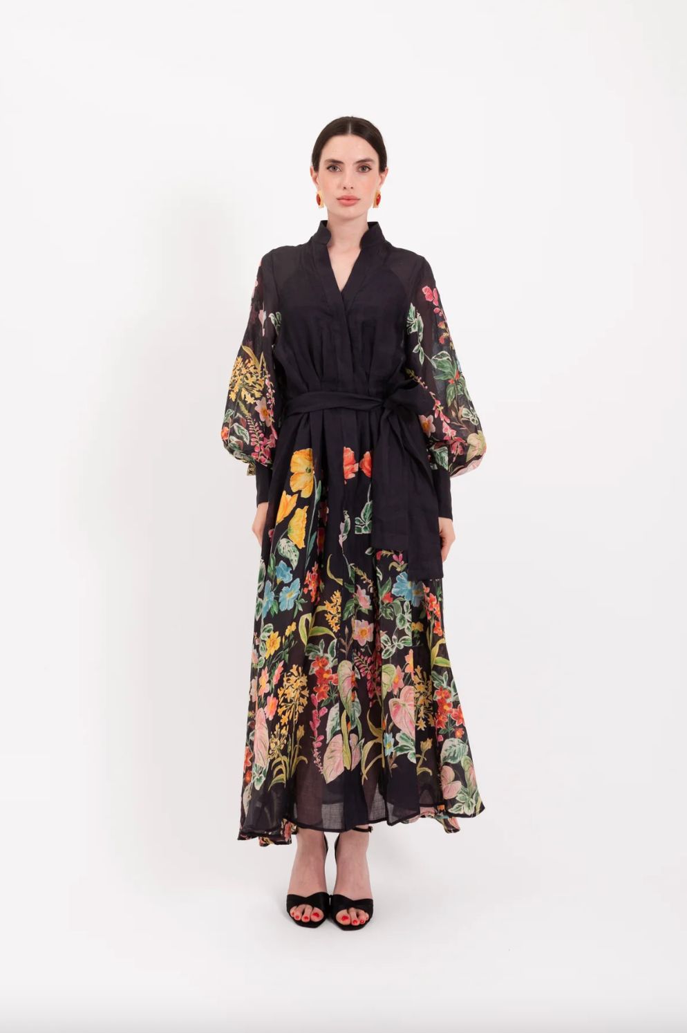Lavi Blouson Sleeve Floral Dress