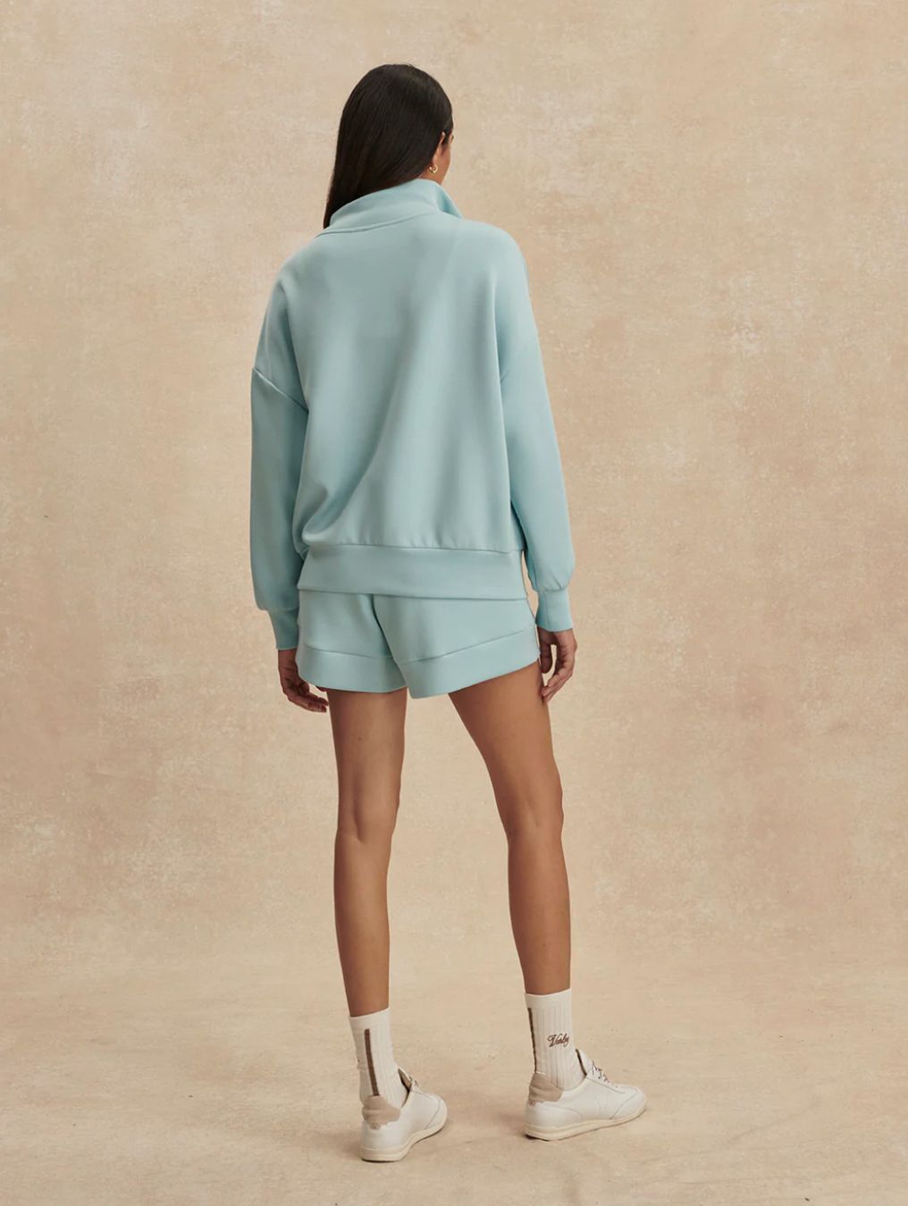 Varley Hawley Half Zip Sweat in Porcelain