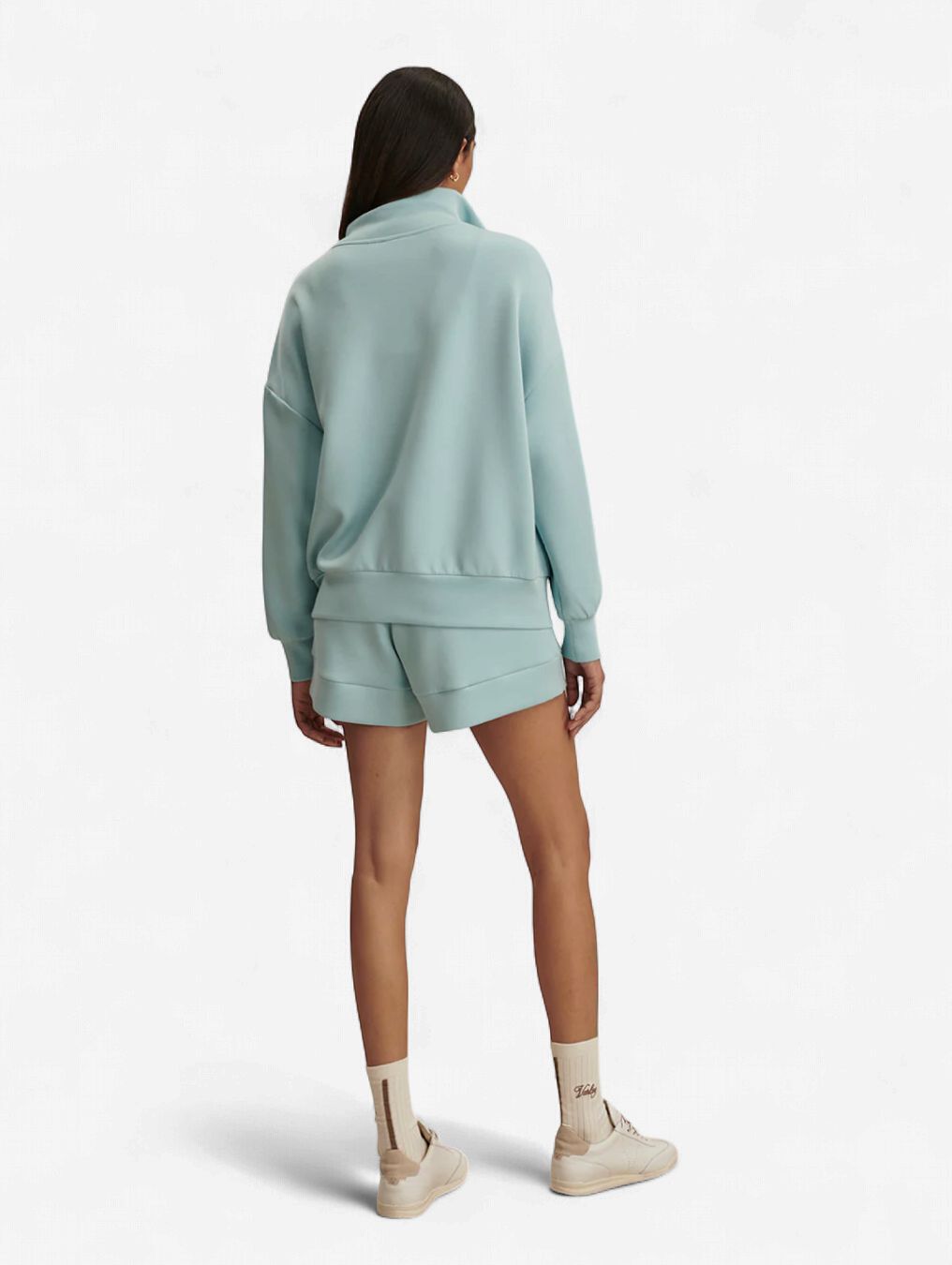 Varley Hawley Half Zip Sweat in Porcelain