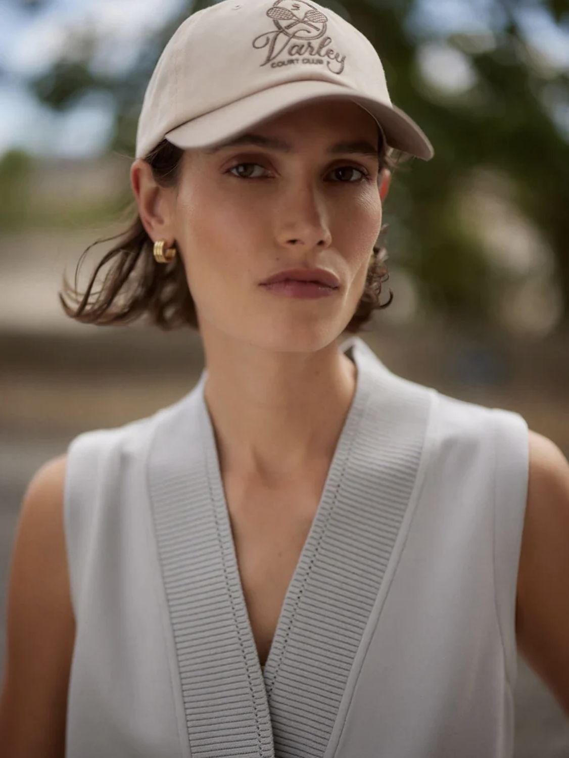 Varley Freida  V-Neck Tank in Blue Clay