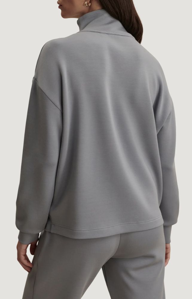 Varley Arlene Zip Through Sweat in Wind Blue